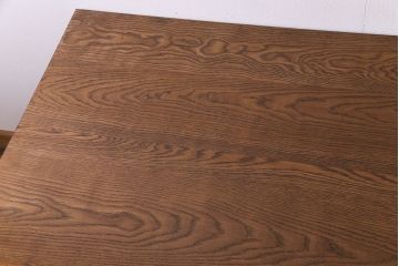 昭和レトロ　ホワイトオーク材　学校の作業台をリメイクしたダイニングテーブル(机、作業台)(1)