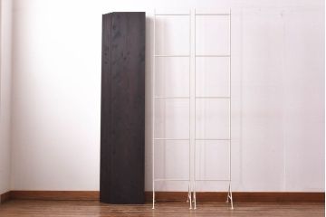 ラフジュ工房オリジナル　ホワイト　ペイント薄型アイアンラック【大】(陳列棚、飾り棚)