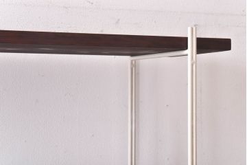 ラフジュ工房オリジナル　ホワイト　ペイント薄型アイアンラック【小】(陳列棚、飾り棚)