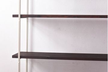 ラフジュ工房オリジナル　ホワイト　ペイント薄型アイアンラック【小】(陳列棚、飾り棚)