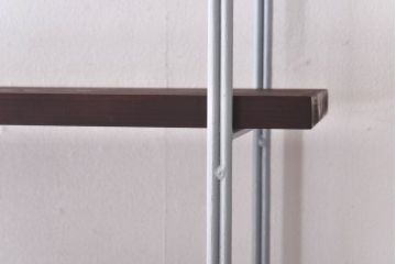 ラフジュ工房オリジナル　グレー　ペイント薄型アイアンラック【大】(陳列棚、飾り棚)