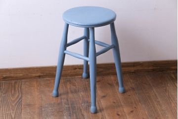 アンティーク雑貨　イギリスアンティーク　フレンチシャビーにぴったりなペイントスツール(花台)