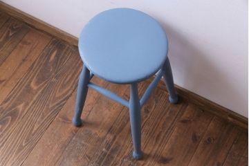 アンティーク雑貨　イギリスアンティーク　フレンチシャビーにぴったりなペイントスツール(花台)