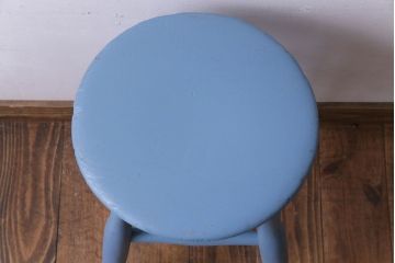 アンティーク雑貨　イギリスアンティーク　フレンチシャビーにぴったりなペイントスツール(花台)