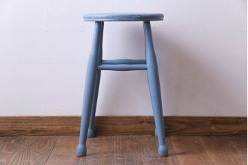 アンティーク雑貨　イギリスアンティーク　フレンチシャビーにぴったりなペイントスツール(花台)