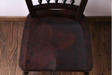 中古美品　松本民芸家具　クラシカルな安川式スピンドルチェア(ダイニングチェア、椅子)(定価約9万7千円)(2)