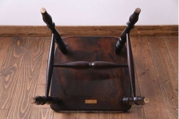 中古美品　松本民芸家具　クラシカルな安川式スピンドルチェア(ダイニングチェア、椅子)(定価約9万7千円)(2)