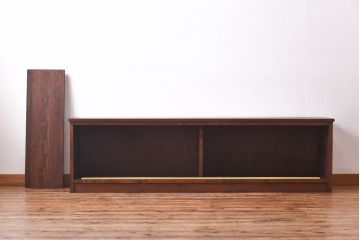 ラフジュ工房オリジナル　ペイント　丸いデザインでレトロな雰囲気漂うリメイクローボード(収納棚、リビングボード)