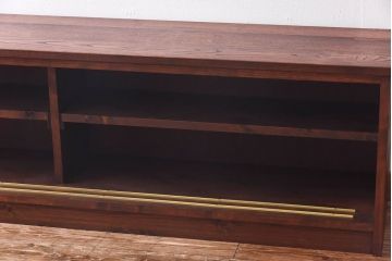 ラフジュ工房オリジナル　ペイント　丸いデザインでレトロな雰囲気漂うリメイクローボード(収納棚、リビングボード)