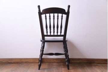 中古　松本民芸家具　クラシカルな安川式スピンドルチェア(ダイニングチェア、椅子)(定価約9万7千円)