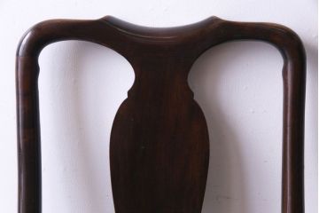 アンティーク家具　イギリスアンティーク　ウォールナット材　上品で優雅なフォルムが魅力的なチェア(椅子、ダイニングチェア、ワークチェア)(1)