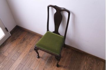 アンティーク家具　イギリスアンティーク　ウォールナット材　上品で優雅なフォルムが魅力的なチェア(椅子、ダイニングチェア、ワークチェア)(2)