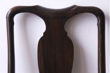 アンティーク家具　イギリスアンティーク　ウォールナット材　上品で優雅なフォルムが魅力的なチェア(椅子、ダイニングチェア、ワークチェア)(2)