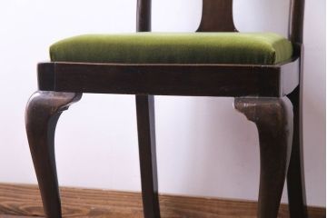 アンティーク家具　イギリスアンティーク　ウォールナット材　上品で優雅なフォルムが魅力的なチェア(椅子、ダイニングチェア、ワークチェア)(2)