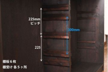 ラフジュ工房オリジナル　古い建具を利用したリメイク戸棚(収納棚、サイドボード)(3)