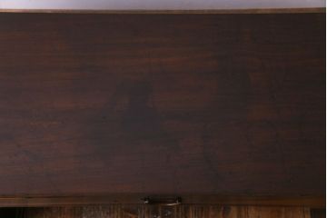 アンティーク家具　和製アンティーク　天板一枚板　前板に黒柿材を使用したいぶし銀の趣きあふれる文机(ローテーブル)