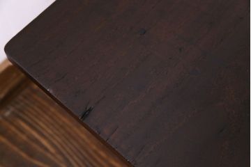 アンティーク家具　和製アンティーク　天板一枚板　前板に黒柿材を使用したいぶし銀の趣きあふれる文机(ローテーブル)