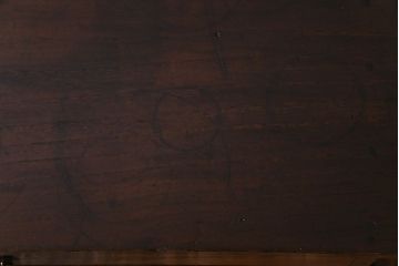 アンティーク家具　和製アンティーク　天板一枚板　前板に黒柿材を使用したいぶし銀の趣きあふれる文机(ローテーブル)
