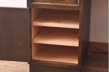中古　神戸洋家具 永田良介商店　開き戸付きデスク(両袖机、在宅ワーク、在宅用ワークデスク)