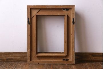 アンティーク雑貨　くすんだ風合いが味わい深い木彫りのフレーム(額縁、ディスプレイ)(1)