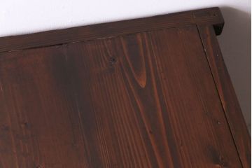 アンティーク家具　昭和中期　モールガラス入り　スッキリとした和のテイストが魅力のガラス戸棚(収納棚、リビングボード)