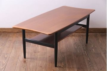 北欧ビンテージ　チーク材　ペイント家具　コントラストがスタイリッシュなセンターテーブル