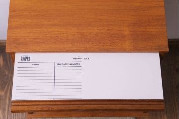 アンティーク家具　北欧家具　チーク材製　珍しいデザインのテレフォンベンチ(サイドテーブル、花台)