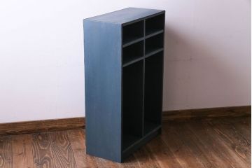 ペイント家具　幼稚園で使われていたレトロな魅力あふれるロッカー・2列(オープンラック、収納棚)(1)