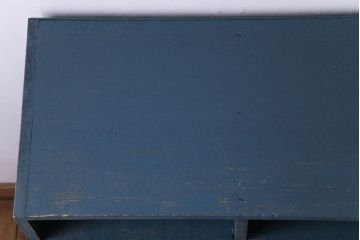 ペイント家具　幼稚園で使われていたレトロな魅力あふれるロッカー・2列(オープンラック、収納棚)(1)