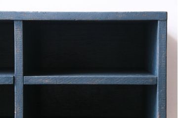 ペイント家具　幼稚園で使われていたレトロな魅力あふれるロッカー・2列(オープンラック、収納棚)(1)