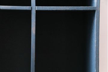 ペイント家具　幼稚園で使われていたレトロな魅力あふれるロッカー・2列(オープンラック、収納棚)(1)