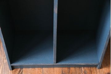 ペイント家具　幼稚園で使われていたレトロな魅力あふれるロッカー・2列(オープンラック、収納棚)(1)