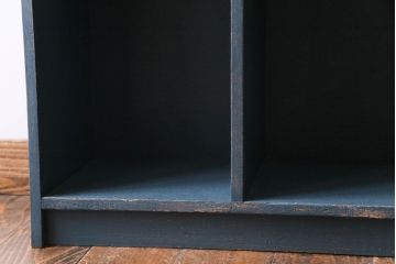 ペイント家具　幼稚園で使われていたレトロな魅力あふれるロッカー・2列(オープンラック、収納棚)(1)