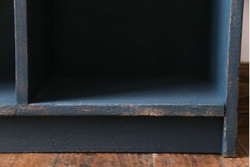 ペイント家具　幼稚園で使われていたレトロな魅力あふれるロッカー・2列(オープンラック、収納棚)(1)