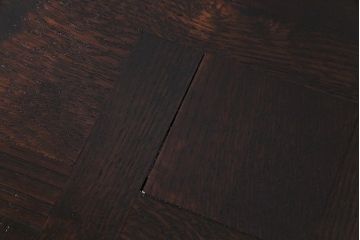 アンティーク家具　フランスアンティーク　パーケットの天板が美しいドローリーフテーブル(エクステンションテーブル、ダイニングテーブル)