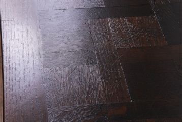 アンティーク家具　フランスアンティーク　パーケットの天板が美しいドローリーフテーブル(エクステンションテーブル、ダイニングテーブル)