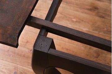 アンティーク家具　フランスアンティーク　パーケットの天板が美しいドローリーフテーブル(エクステンションテーブル、ダイニングテーブル)