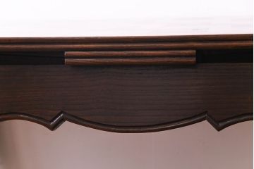 アンティーク家具　フランスアンティーク　パーケットの天板が美しいドローリーフテーブル(エクステンションテーブル、ダイニングテーブル)