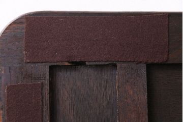 アンティーク家具　フランスアンティーク　パーケットの天板が美しいドローリーフテーブル(エクステンションテーブル、ダイニングテーブル)
