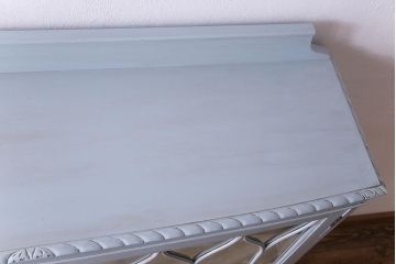 イギリスアンティーク　ペイント家具　淡い色合いが可愛らしいブックケース(収納棚、キャビネット)
