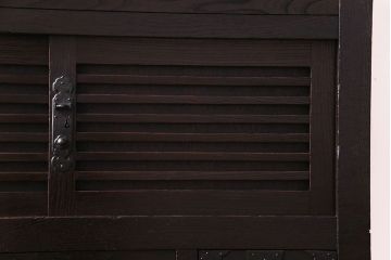 アンティーク家具　和製アンティーク　前面ケヤキ材　深い色合いの美濃帳場箪笥(時代箪笥、和タンス)