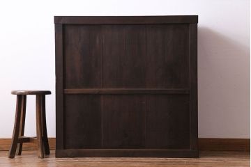 アンティーク家具　和製アンティーク　前面ケヤキ材　深い色合いの美濃帳場箪笥(時代箪笥、和タンス)