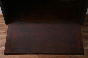 中古　北海道民芸家具　シックな片袖ライティングビューロー(定価約28万8千円)(1)