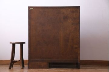 中古　北海道民芸家具　シックな片袖ライティングビューロー(定価約28万8千円)(1)
