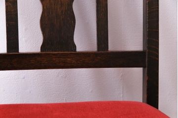 アンティーク家具　イギリスアンティーク　オーク材　ツイストレッグがおしゃれなシックなチェア(ダイニングチェア、イス)(1)
