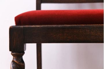 アンティーク家具　イギリスアンティーク　オーク材　ツイストレッグがおしゃれなシックなチェア(ダイニングチェア、イス)(1)