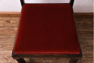 アンティーク家具　イギリスアンティーク　オーク材　ツイストレッグがおしゃれなシックなチェア(ダイニングチェア、イス)(3)