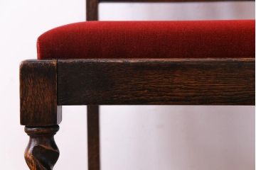 アンティーク家具　イギリスアンティーク　オーク材　ツイストレッグがおしゃれなシックなチェア(ダイニングチェア、イス)(3)