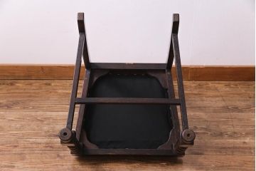 アンティーク家具　イギリスアンティーク　オーク材　ツイストレッグがおしゃれなシックなチェア(ダイニングチェア、イス)(3)