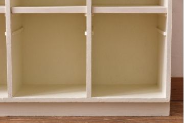 昭和期　リメイク家具　淡いカラーが爽やかなペイントロッカー(収納棚、サイドチェスト)